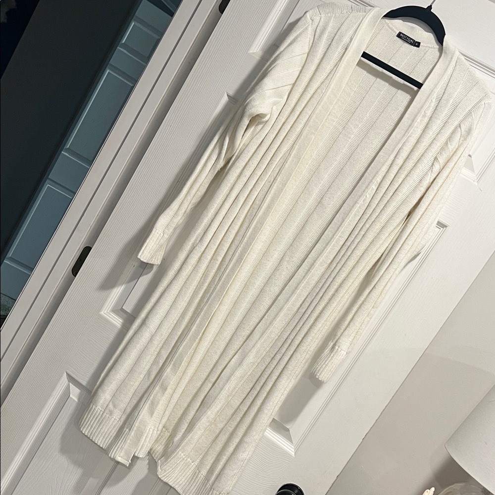 Nasty Gal Cream Long Cardigan Sweater